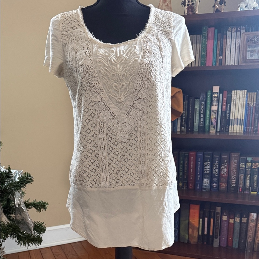 Meadow Rue Cream Lace Blouse